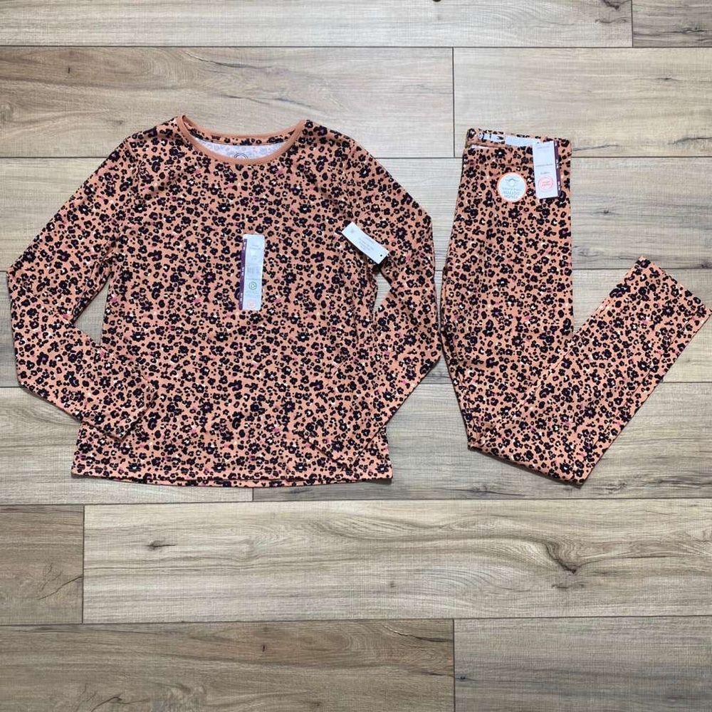 Wonder Nation Girl's 2-Piece Tough Tee & Legging Set Leopard Print XXL (18)